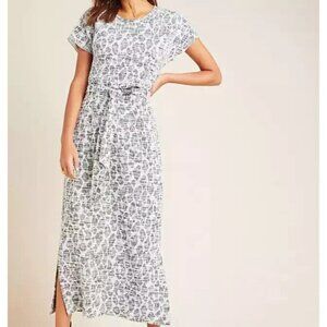 NEW Anthropologie Dolan Taleen Textured Knit Midi Dress‎ Black Leopard size S